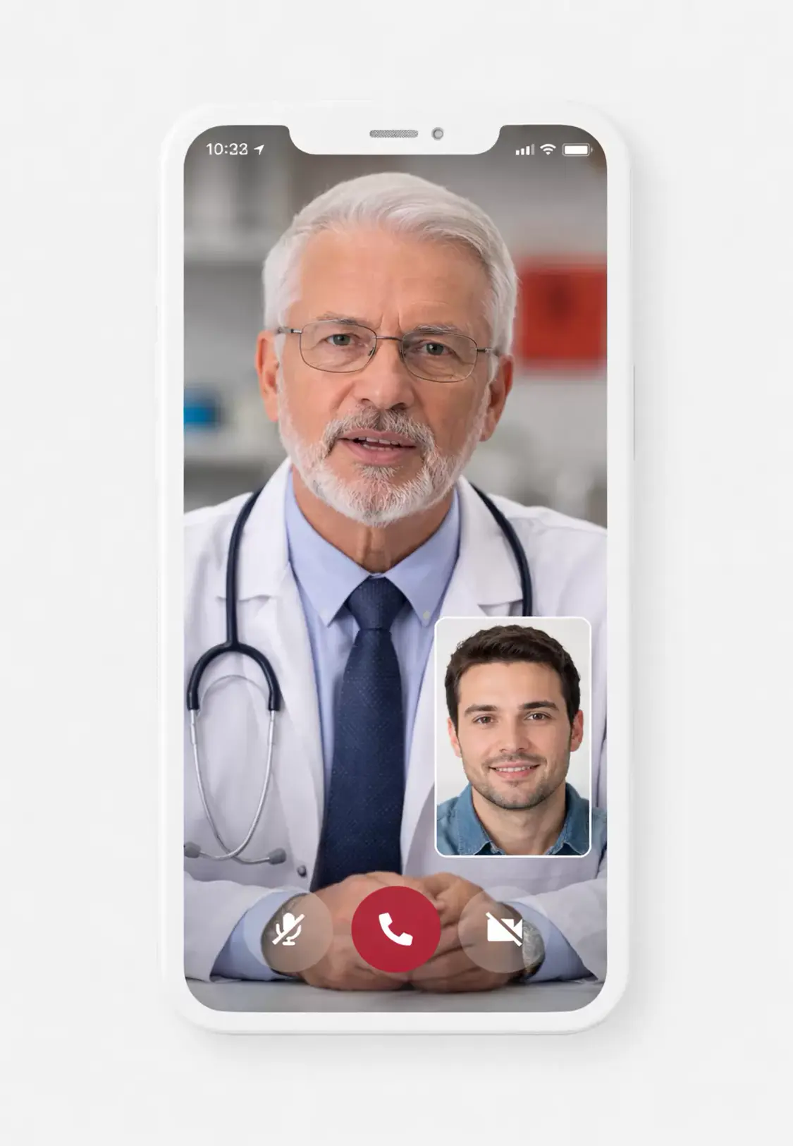 Patient To Prescription doctor having a live virtual session with a patient on a phone