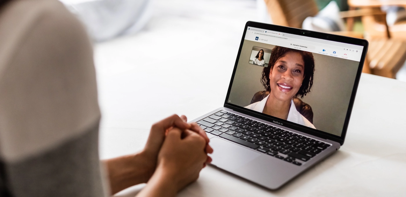 image of person talking to Dr. Carpenter on a laptop.