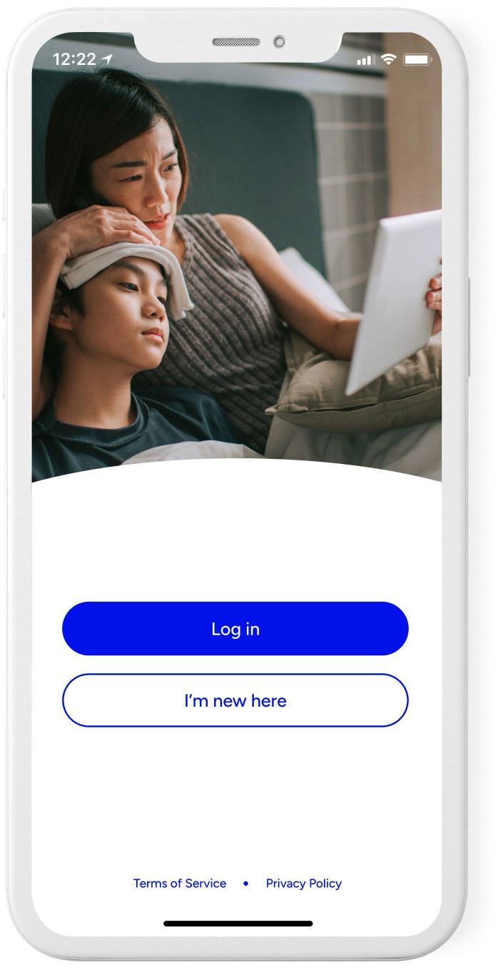 Mother and child in telemedicine call on tablet